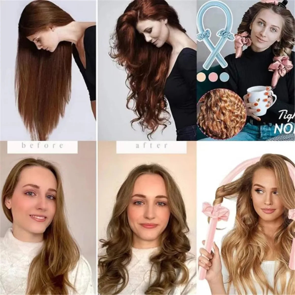 Heatless Curling Rod Headband – No Heat Silk Curls Hair Roller