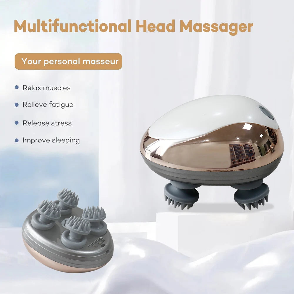 Electric Scalp Massager – 6-Mode Vibration for Hair Growth & Stress Relief