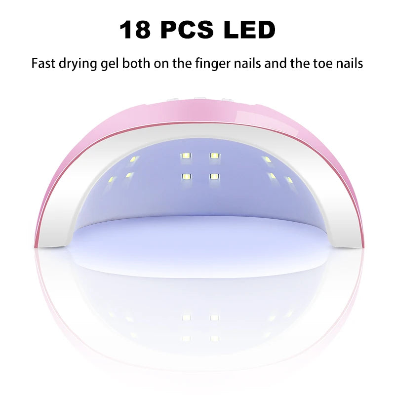 Complete Gel Nail Kit – UV Lamp, Electric Drill, 10 Colors & Base/Top Coat