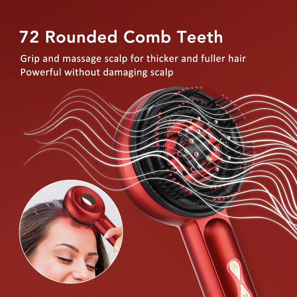 Electric Scalp Massager & Hair Growth Comb – LED Light Therapy