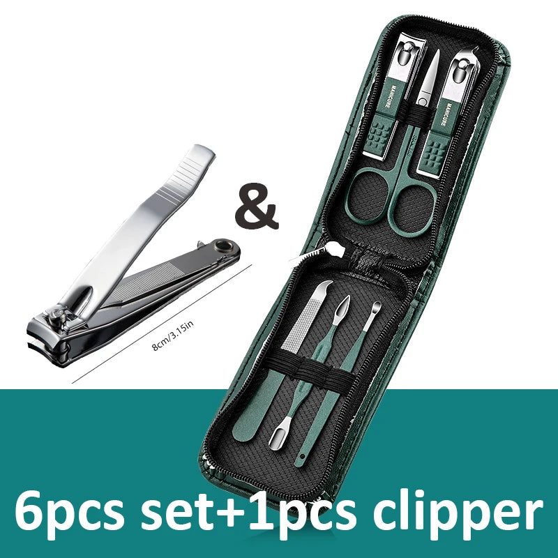 Professional Manicure Set – Stainless Steel Nail Care Kit with Leather Case