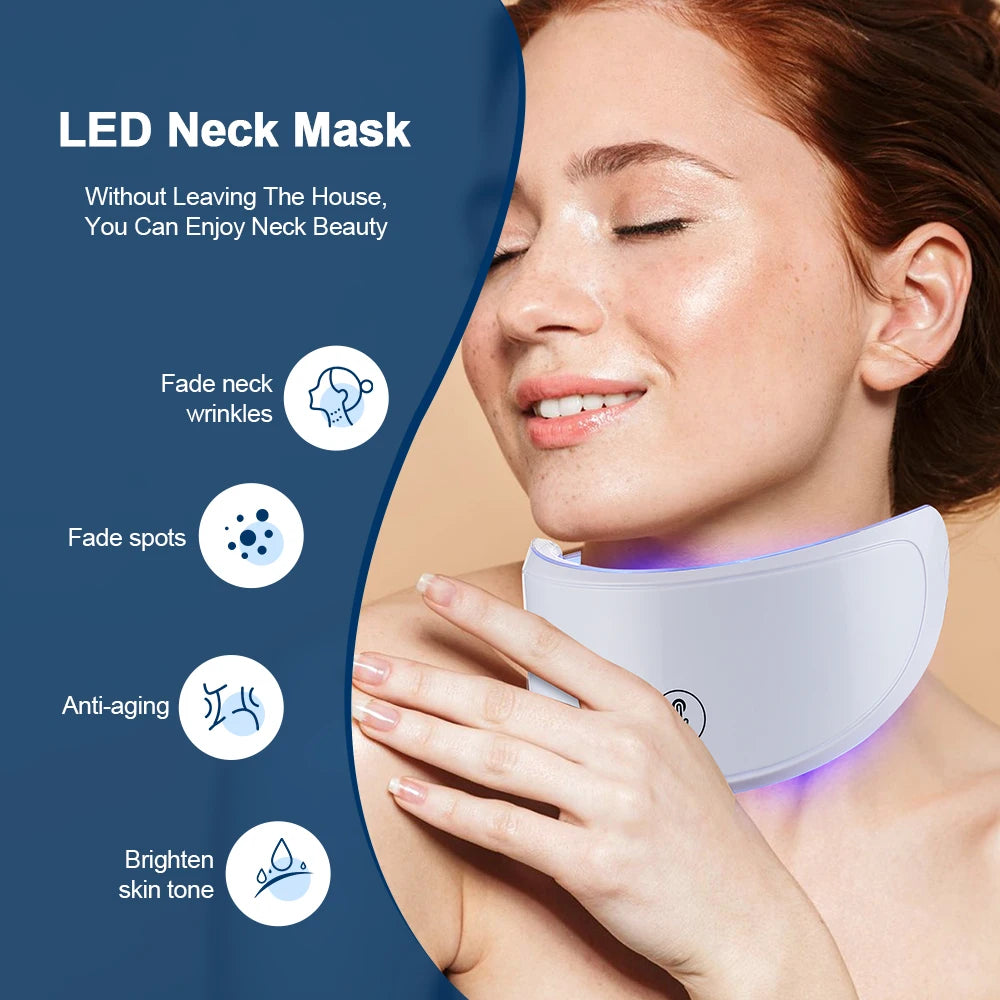 LED Neck Mask – 7-Color Photon Therapy for Anti-Wrinkle & Skin Brightening